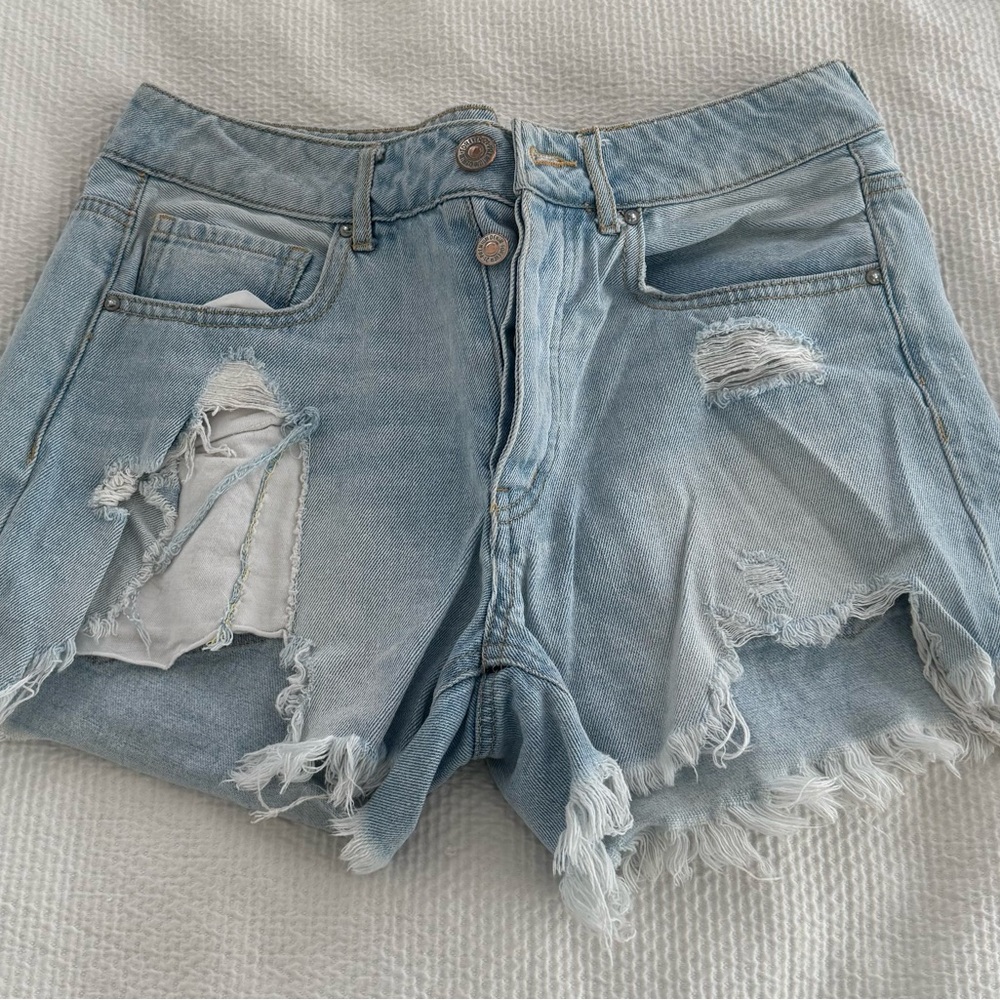 Forever 21 Blue Distressed Jean Shorts